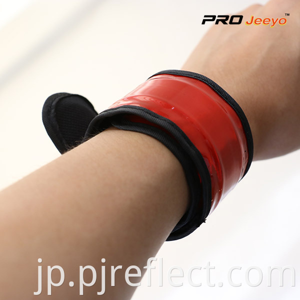 Reflective Safety Fluo Crystal Lattice PVC Slap Bracelet WB-JG001